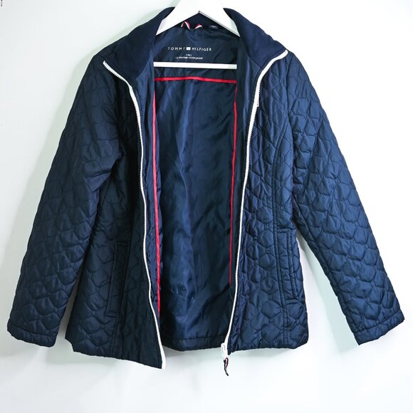TOMMY HILFIGER Navy Quilted Puffer 3 in 1 All Weather Lightweight Jacket - Small - Picture 5 of 12